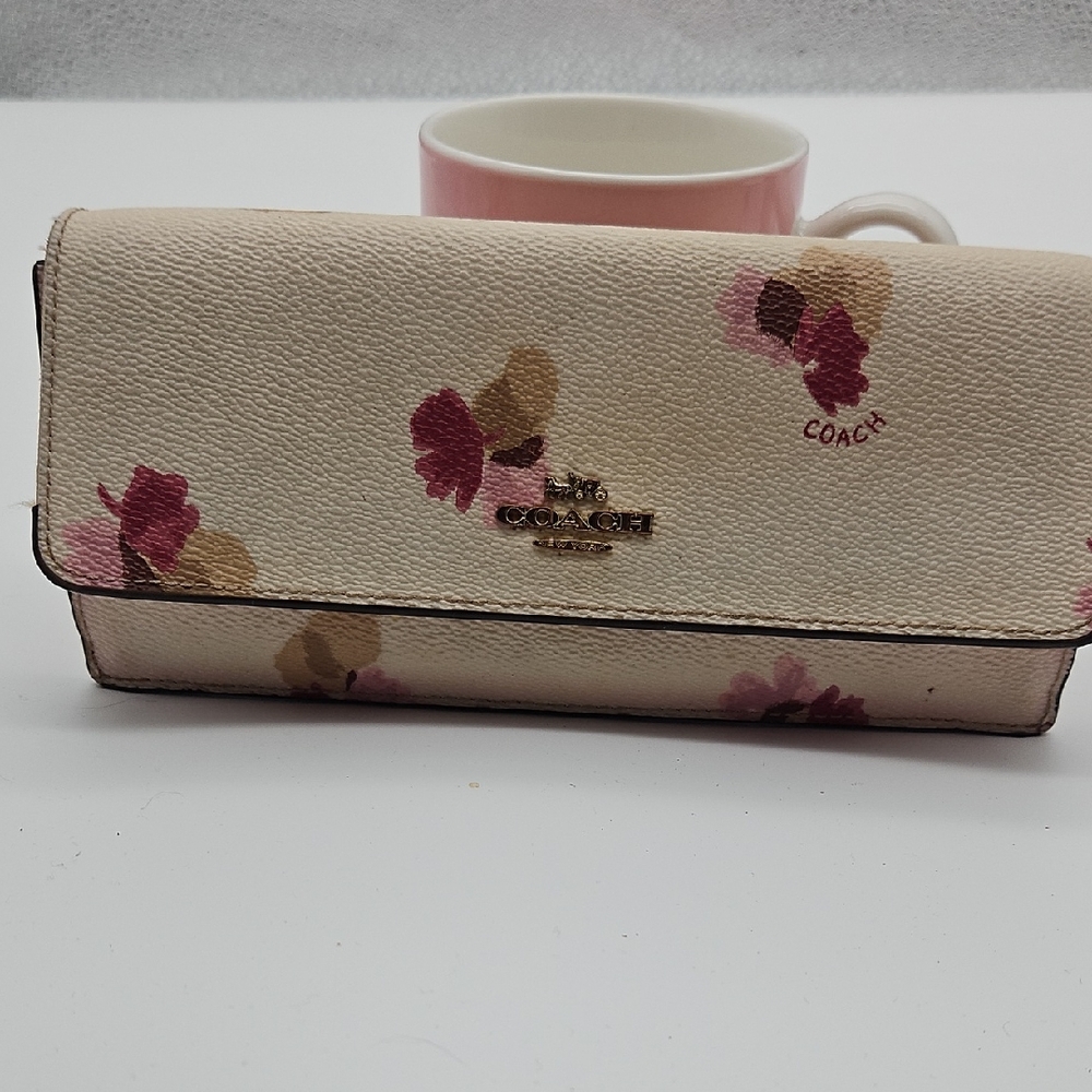 Coach Floral Cream Wallet